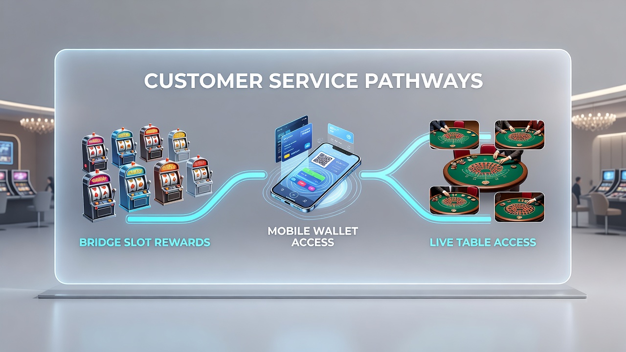 Customer support dashboard displaying live table access linked to mobile wallet rewards