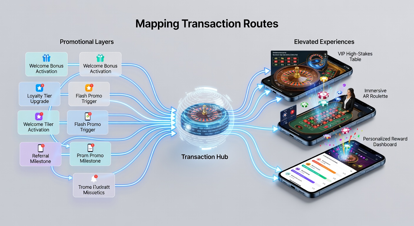 Diagram illustrating how promotional credits flow into elevated mobile gaming features for slots and roulette