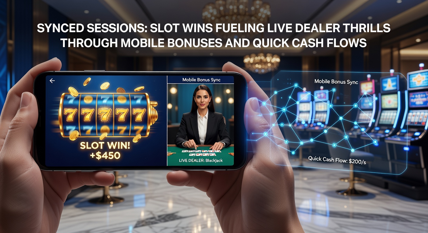 Vibrant mobile screen showing slot reels aligning with live dealer blackjack table, bonuses cascading in real-time