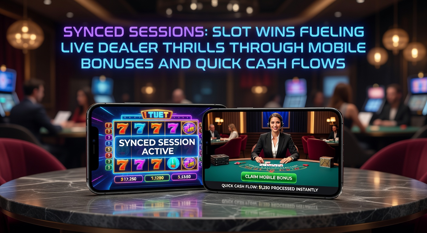 Dynamic graphic of cash flowing from slot machine to live roulette wheel on a smartphone, with bonus icons exploding