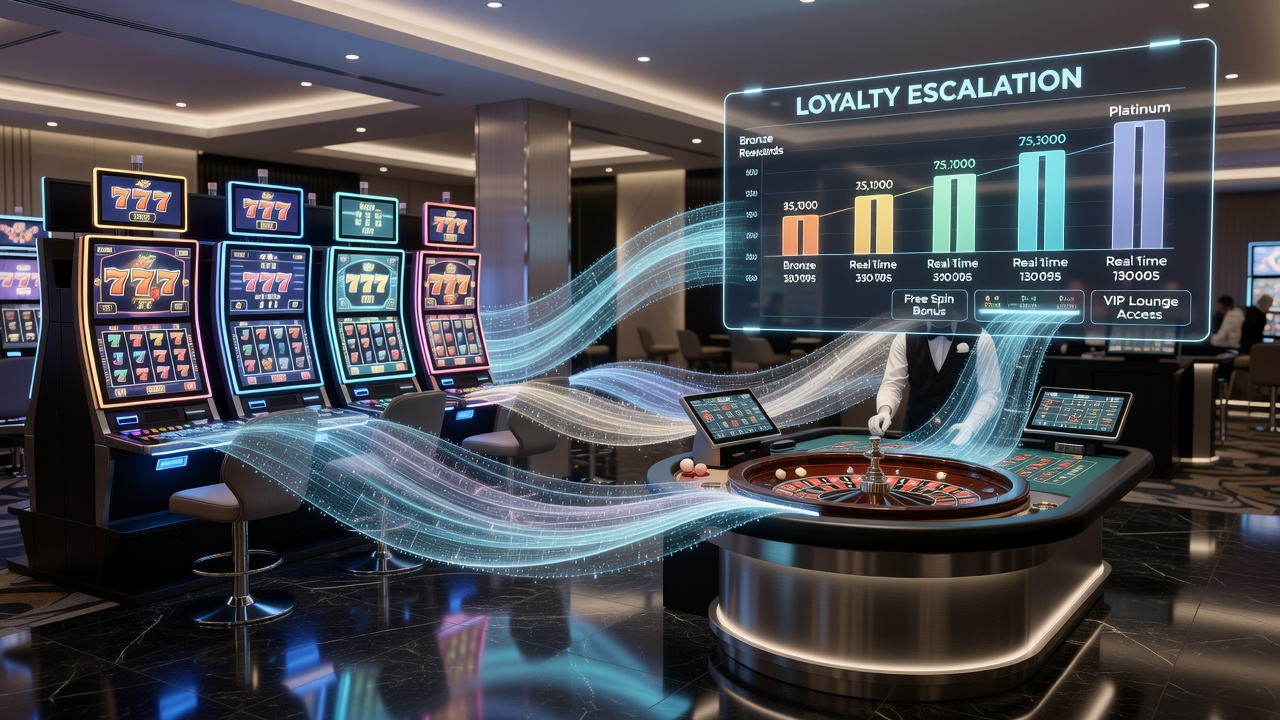 Diagram showing live roulette tables linked to mobile payment flows and loyalty progression indicators