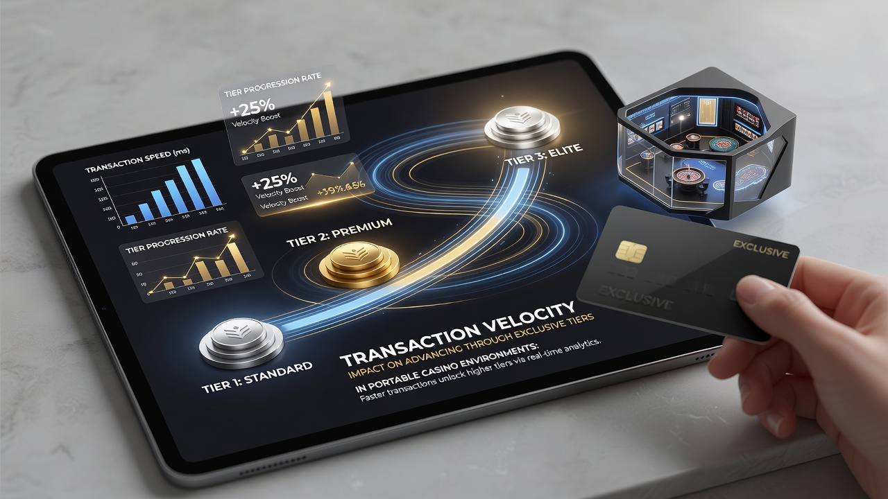 Analytics dashboard displaying transaction velocity metrics alongside VIP tier progression charts